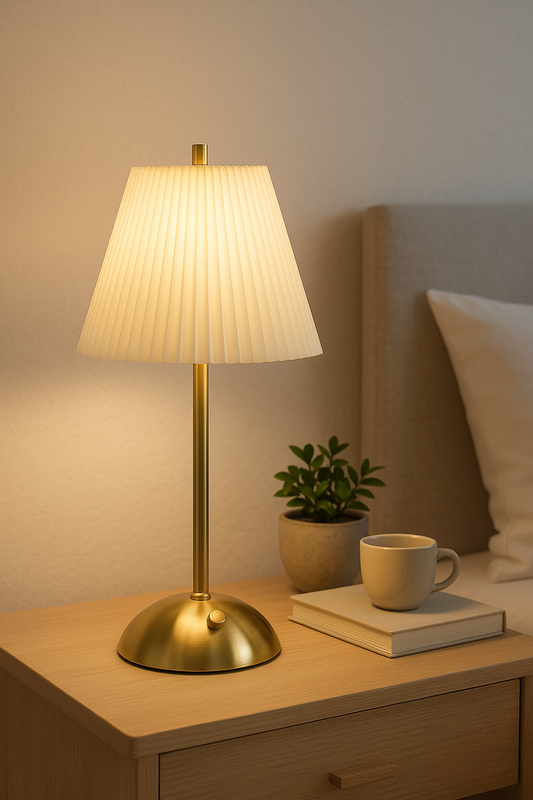 Lampe de Chevet avec abat-jour plissé