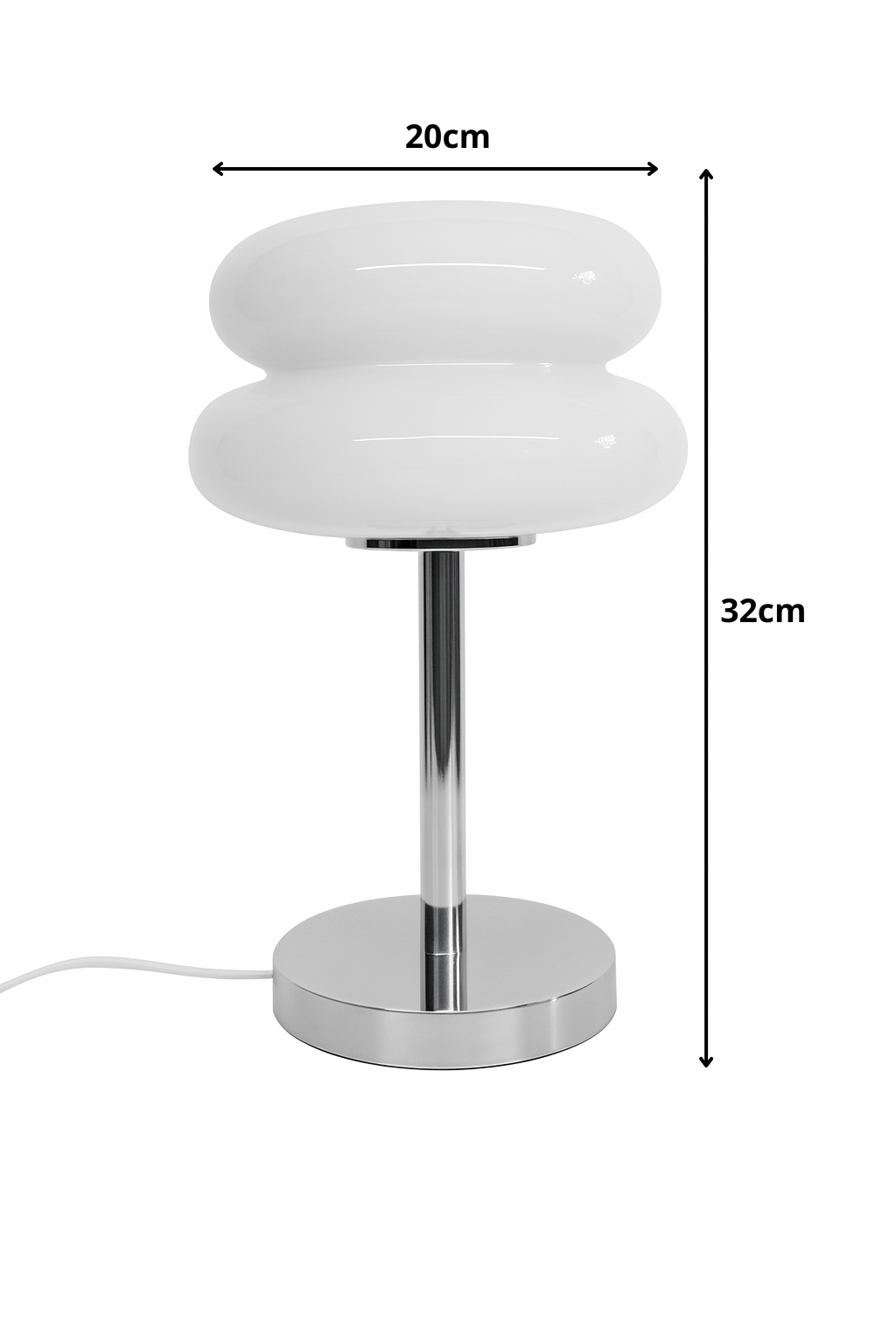 Lampe de Chevet avec diffuseur ovale et pied cylindrique