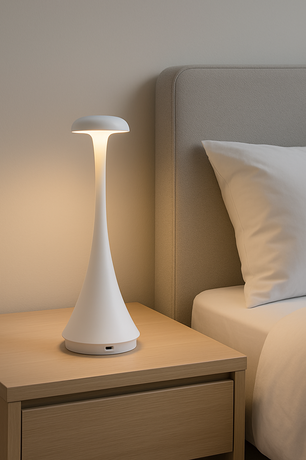 Lampe de Chevet avec forme conique et tête arrondie