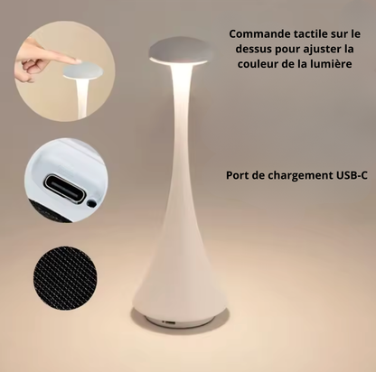 Lampe de Chevet avec forme conique et tête arrondie