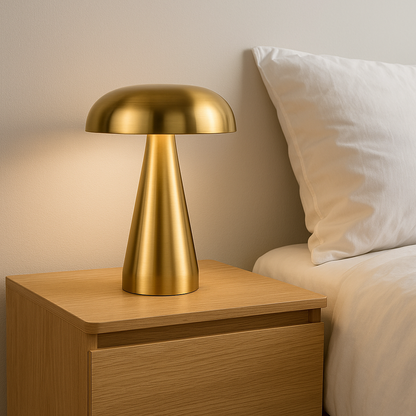 Lampe de Chevet à structure conique et abat-jour arrondi