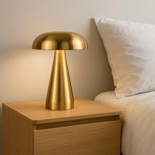 Lampe de Chevet à structure conique et abat-jour arrondi