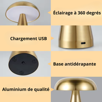 Lampe de Chevet à structure conique et abat-jour arrondi