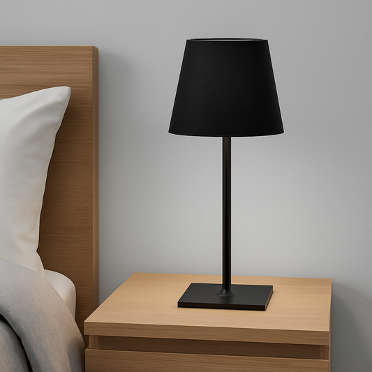 Lampe de Chevet à pied droit et abat-jour conique