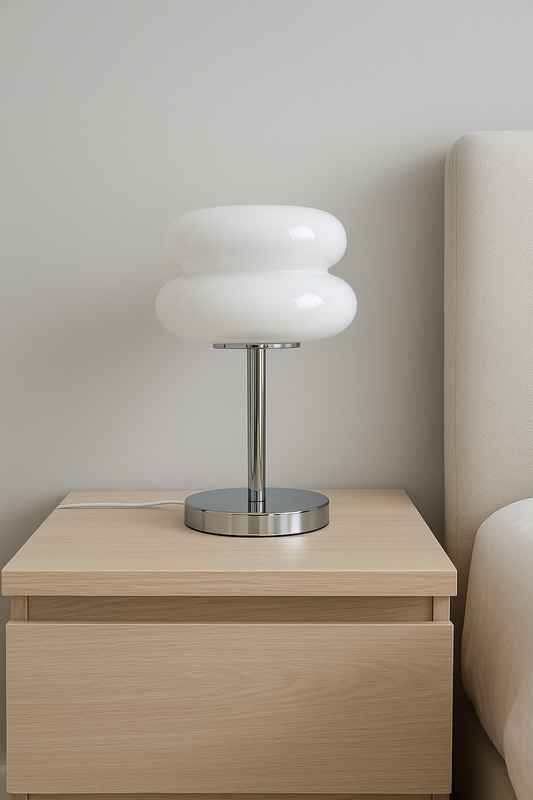 Lampe de Chevet avec diffuseur ovale et pied cylindrique