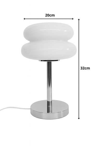 Lampe de Chevet avec diffuseur ovale et pied cylindrique