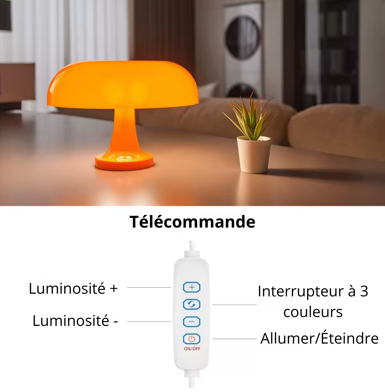 Lampe de Table Champignon Rétro